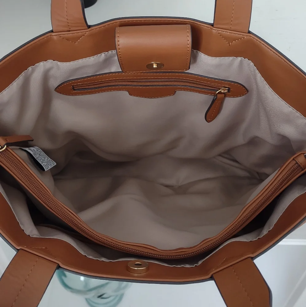 Nine West Tote Bag Vegan Sutton Place Caged